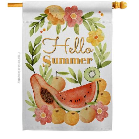 CUADRILATERO Hello Fruity Food Fruit 28 x 40 in. Double-Sided Vertical House Flags for Decoration Banner Garden CU4077983
